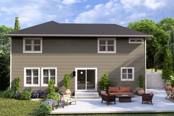 Exterior - Rear Elevation for Traditional House Plan #1060-303 - 3 bed, 2.5 bath
