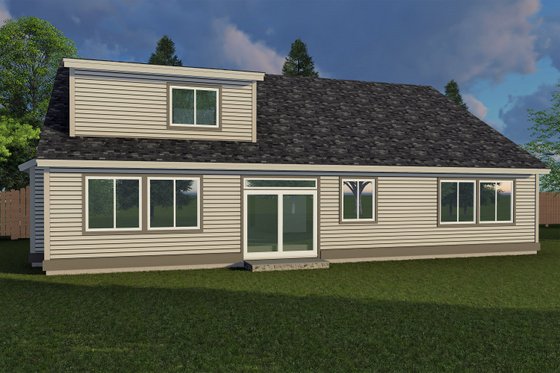 Exterior - Rear Elevation for Craftsman House Plan #53-576 - 3 bed, 3 bath