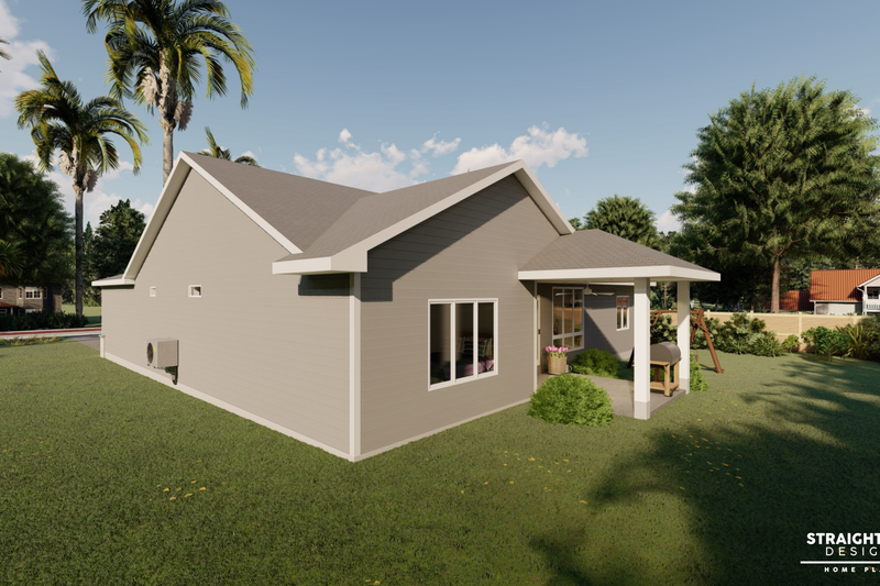 Architectural House Design - Exterior - Rear Elevation for Ranch House Plan #1122-14 - 3 bed, 2 bath