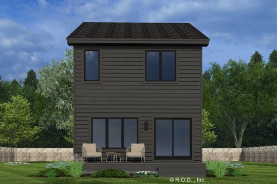 Exterior - Rear Elevation 1 for Modern House Plan #51-1311 - 2 bed, 2.5 bath