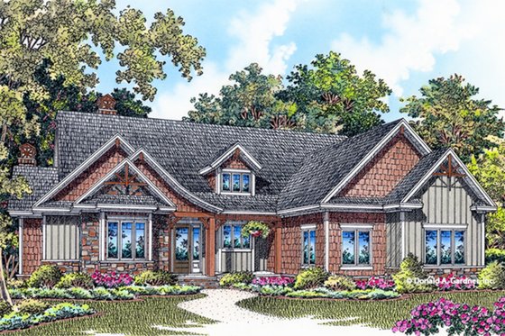 Exterior - Front Elevation 3 for Craftsman House Plan #929-998 - 3 bed, 2 bath