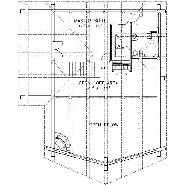 Log Floor Plan - Upper Floor Plan #117-398