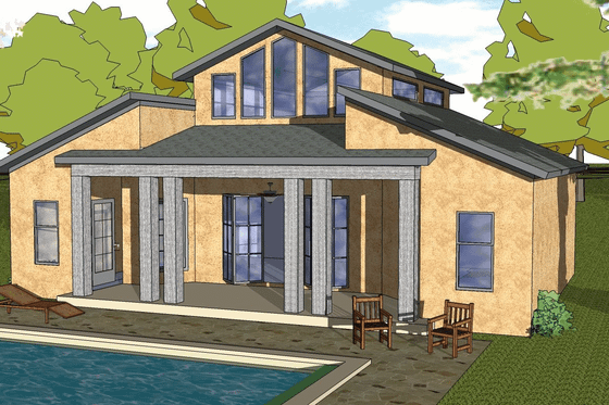 Exterior - Front Elevation for Cottage House Plan #8-222 - 1 bed, 1.5 bath
