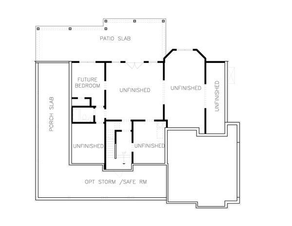 Architectural House Design - Farmhouse Floor Plan - Lower Floor Plan #54-379