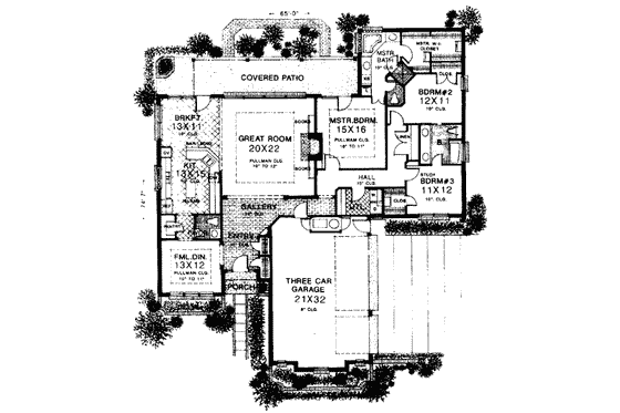 Floor Plan - Main Floor for Traditional House Plan #310-254 - 3 bed, 2.5 bath