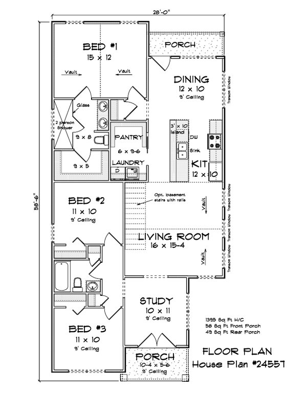 House Blueprint - Cottage Floor Plan - Main Floor Plan #513-2350
