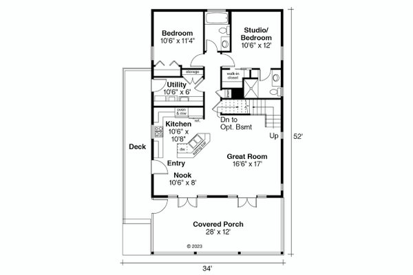 House Plan Design - Cottage Floor Plan - Main Floor Plan #124-916