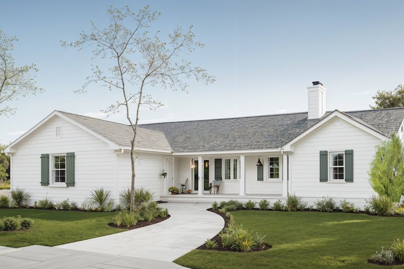 House Blueprint - Ranch Exterior - Front Elevation Plan #30-352