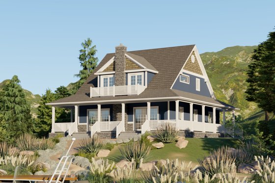 Exterior - Rear Elevation 3 for Craftsman House Plan #1064-15 - 4 bed, 2.5 bath