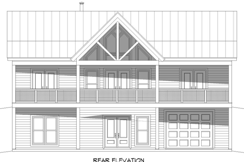 Architectural House Design - Exterior - Rear Elevation 1 for Southern House Plan #932-857 - 2 bed, 3 bath