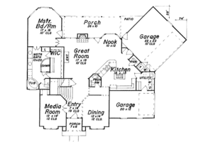 Floor Plan - Main Floor for European House Plan #52-149 - 3 bed, 3 bath