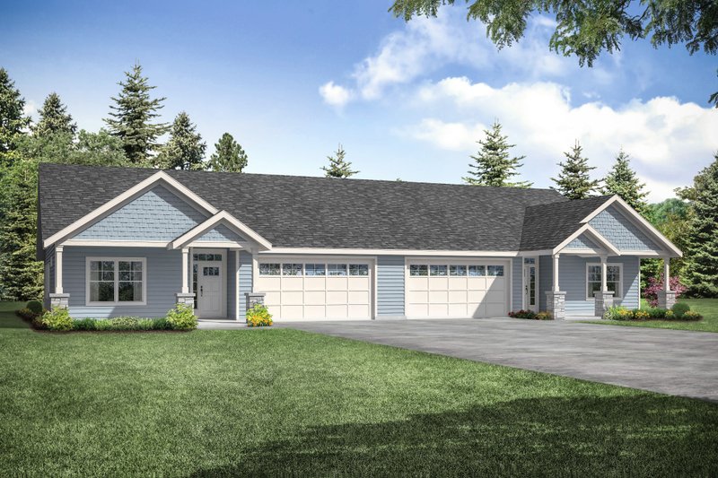 Architectural House Design - Ranch Exterior - Front Elevation Plan #124-1298