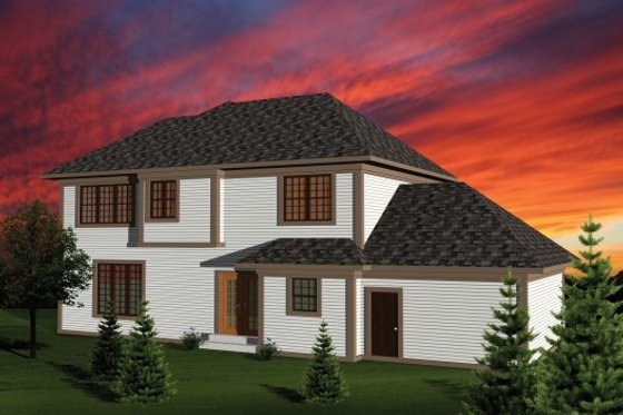 Exterior - Rear Elevation House Plan #70-1102 - 4 bed, 2.5 bath