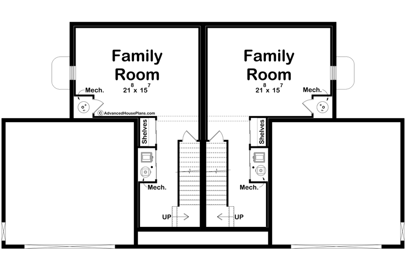 Home Plan - Floor Plan - Lower Floor for Farmhouse House Plan #455-808 - 3 bed, 2.5 bath
