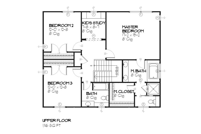 House Plan Design - Floor Plan - Upper Floor for Craftsman House Plan #901-28 - 3 bed, 2.5 bath