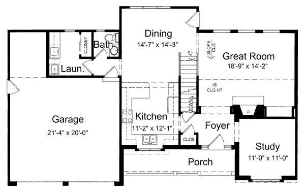 Home Plan - Traditional Floor Plan - Main Floor Plan #46-417