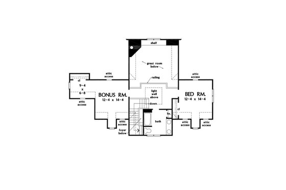 Floor Plan - Upper Floor for Farmhouse House Plan #929-1116 - 3 bed, 3 bath