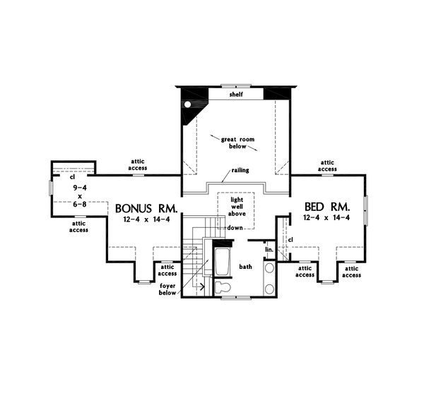 Farmhouse Floor Plan - Upper Floor Plan #929-1116