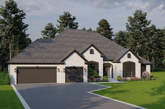 Exterior - Front Elevation 3 for Traditional House Plan #923-64 - 5 bed, 4 bath