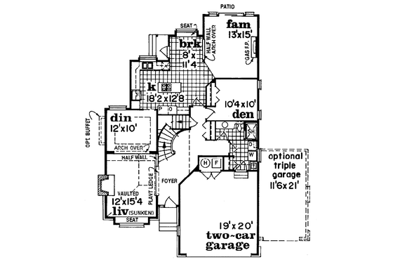 Floor Plan - Main Floor for Traditional House Plan #47-277 - 3 bed, 3 bath