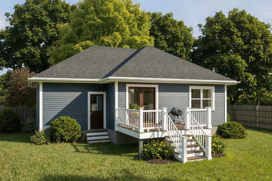 Exterior - Rear Elevation for Traditional House Plan #79-131 - 3 bed, 2 bath