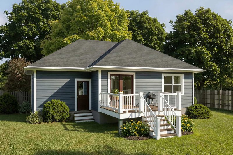 House Blueprint - Exterior - Rear Elevation for Traditional House Plan #79-131 - 3 bed, 2 bath