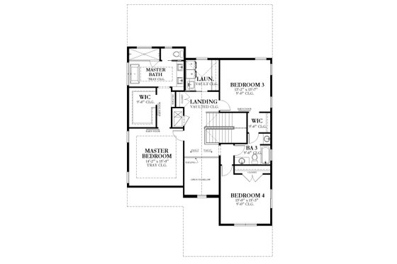 Floor Plan - Upper Floor for Traditional House Plan #1058-217 - 4 bed, 3 bath
