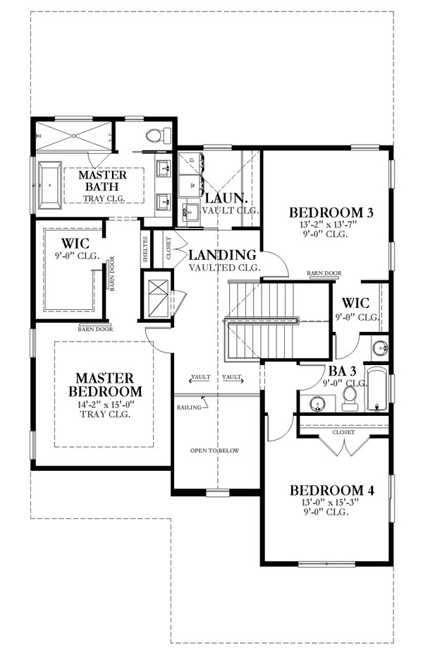 House Design - Traditional Floor Plan - Upper Floor Plan #1058-217