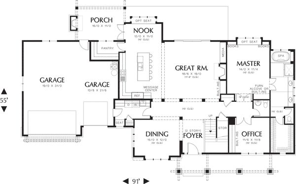 House Plan Design - Craftsman Floor Plan - Main Floor Plan #48-249
