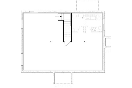 Floor Plan - Lower Floor for Cottage House Plan #23-691 - 2 bed, 1 bath