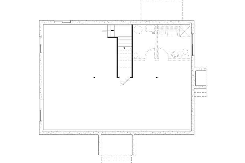 Home Plan - Floor Plan - Lower Floor for Cottage House Plan #23-691 - 2 bed, 1 bath