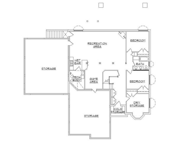 Home Plan - Bungalow Floor Plan - Lower Floor Plan #5-407