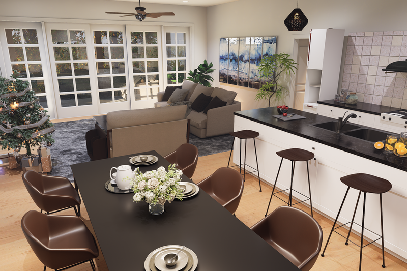 Architectural House Design - Interior - Dining Room for Farmhouse House Plan #1112-20 - 4 bed, 3 bath