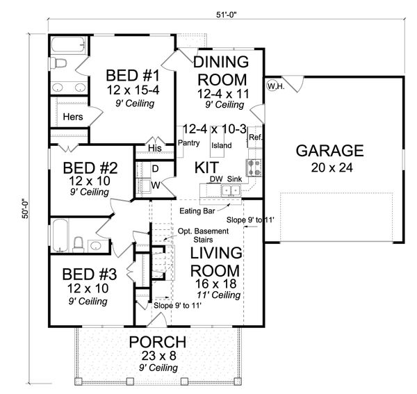 Home Plan - Cottage Floor Plan - Main Floor Plan #513-2093