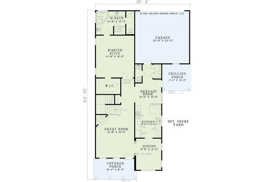 Floor Plan - Main Floor for Southern House Plan #17-2047 - 3 bed, 2.5 bath