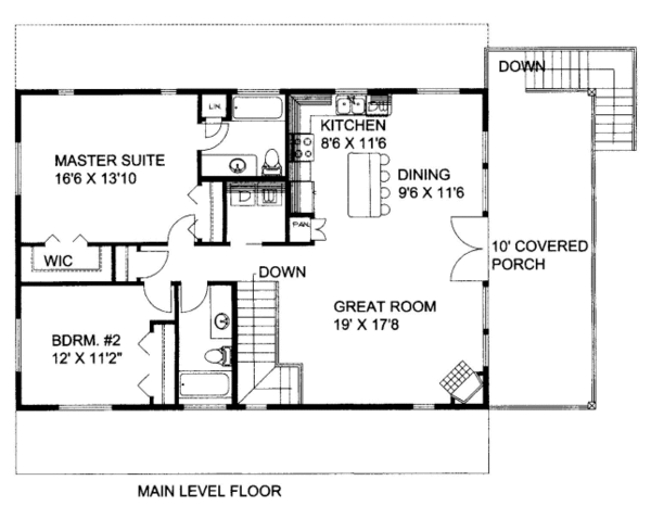 House Blueprint - Bungalow Floor Plan - Main Floor Plan #117-726