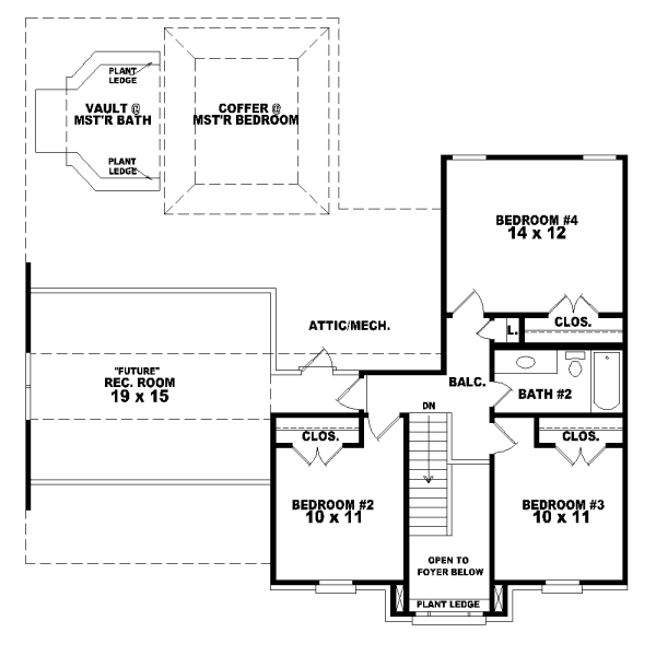 European Floor Plan - Upper Floor Plan #81-13877