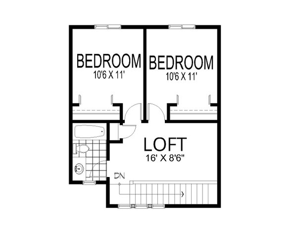 Dream House Plan - Floor Plan - Upper Floor for Tudor House Plan #112-290 - 3 bed, 2.5 bath