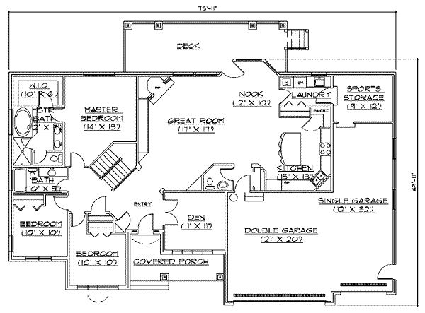 Dream House Plan - Traditional Floor Plan - Main Floor Plan #5-129