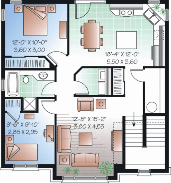 House Blueprint - Traditional Floor Plan - Upper Floor Plan #23-2196