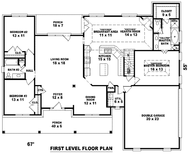 Southern Floor Plan - Main Floor Plan #81-1107
