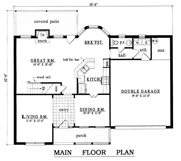 Traditional Floor Plan - Main Floor Plan #42-211