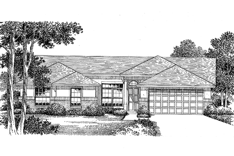 Dream House Plan - Exterior - Front Elevation 3 for Ranch House Plan #999-48 - 4 bed, 2 bath