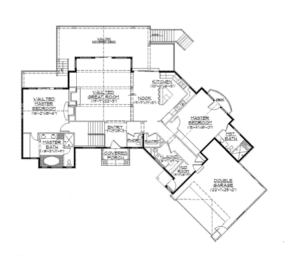 House Plan Design - Craftsman Floor Plan - Main Floor Plan #945-122