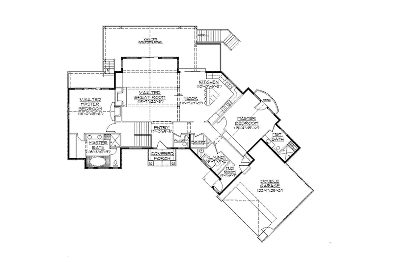 Home Plan - Floor Plan - Main Floor for Craftsman House Plan #945-122 - 2 bed, 2.5 bath