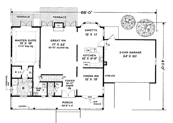 Dream House Plan - Country Floor Plan - Main Floor Plan #3-294