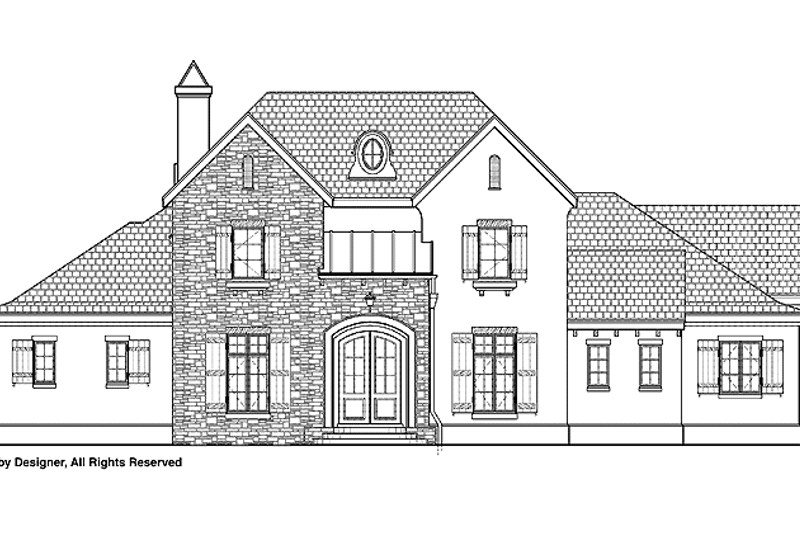 Architectural House Design - Exterior - Front Elevation 3 for European House Plan #1019-5 - 5 bed, 5 bath