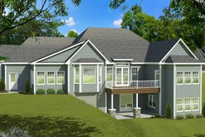 Exterior - Rear Elevation for Ranch House Plan #1010-195 - 3 bed, 2.5 bath