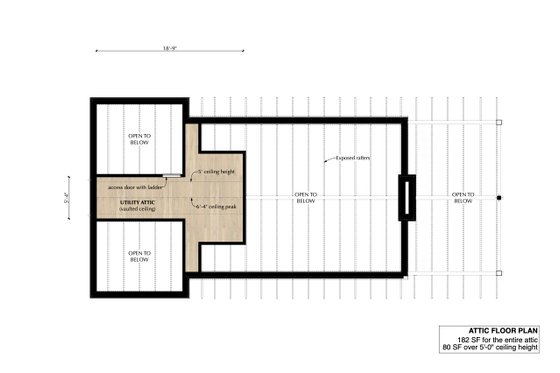 Floor Plan - Upper Floor for Cottage House Plan #933-17 - 2 bed, 2 bath