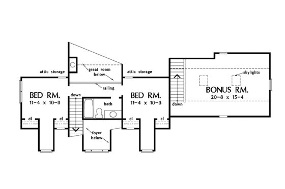Floor Plan - Upper Floor for Country House Plan #929-480 - 3 bed, 2.5 bath